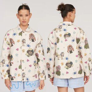 Lazy Oaf Unhappy Ending 100% Cotton Twill Boxy Chore Jacket Shacket Size S